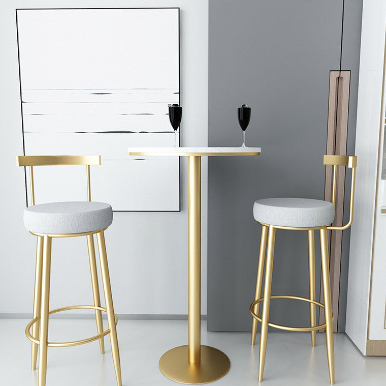 Modern Minimalist Round Seat Cushion Carbon Steel Velvet Sponge Bar Stool Backrest For Dining Room