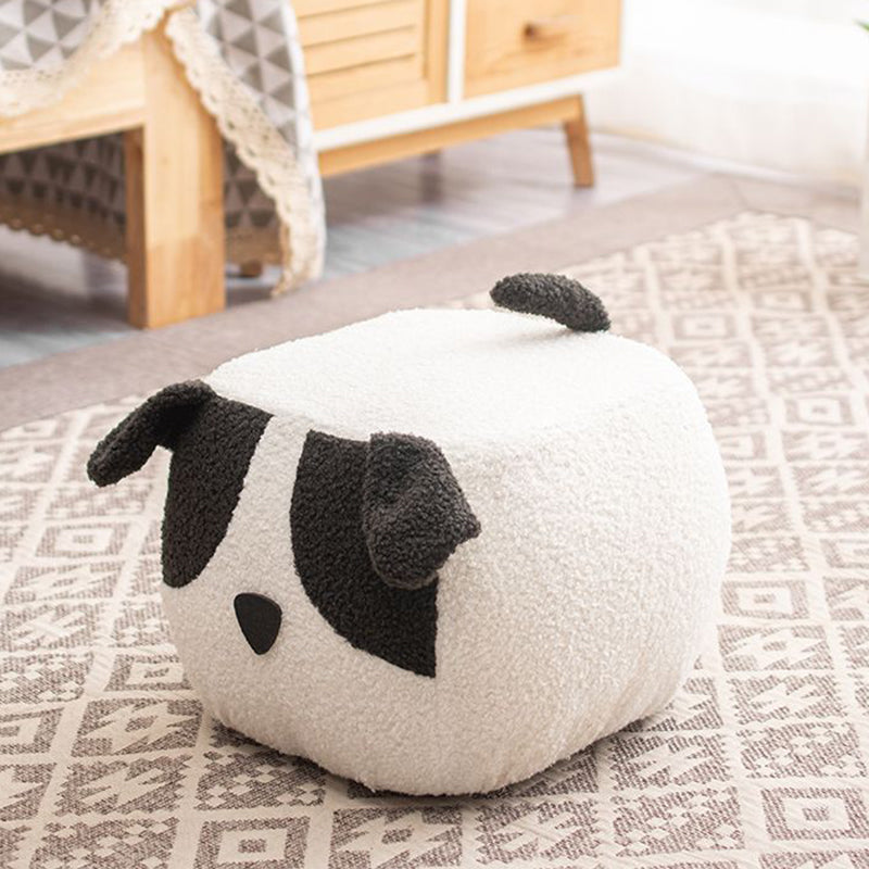 Modern Minimalist Animal-Shaped Solid Wood Velvet Fabric Sponge Low Stool For Living Room