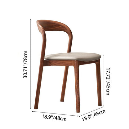 Modern Minimalist Square Seat Cushion Microfiber Leather Solid Wood Sponge Dining Chair Backrest For Dining Room