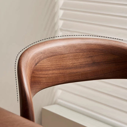 Modern Minimalist Square Seat Cushion Microfiber Leather Solid Wood Sponge Dining Chair Backrest For Dining Room