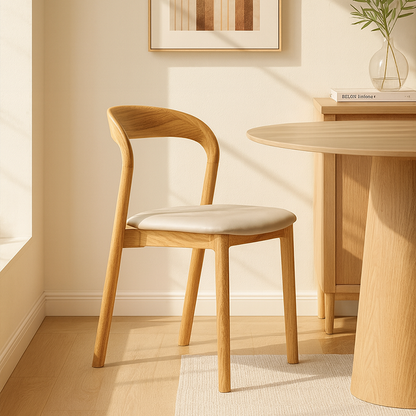 Modern Minimalist Square Seat Cushion Microfiber Leather Solid Wood Sponge Dining Chair Backrest For Dining Room