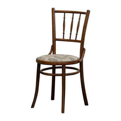 Traditional Vintage Round Cushion Solid Wood Linen Sponge Dining Chair Backrest For Dining Room