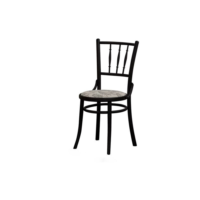Traditional Vintage Round Cushion Solid Wood Linen Sponge Dining Chair Backrest For Dining Room
