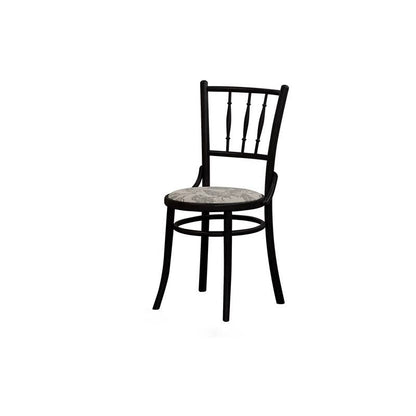 Traditional Vintage Round Cushion Solid Wood Linen Sponge Dining Chair Backrest For Dining Room