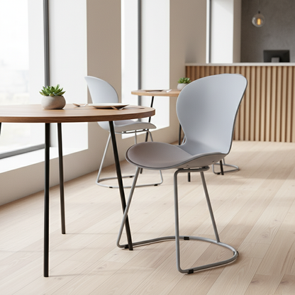 Modern Minimalist Curved Polypropylene Synthetic Leather Iron Sponge Dining Chair Backrest For Dining Room