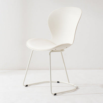 Modern Minimalist Curved Polypropylene Synthetic Leather Iron Sponge Dining Chair Backrest For Dining Room