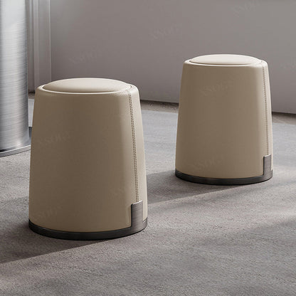 Modern Minimalist Microfiber Leather Round Sponge Low Stool Backless Armless For Living Room