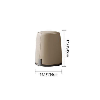 Modern Minimalist Microfiber Leather Round Sponge Low Stool Backless Armless For Living Room
