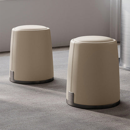 Modern Minimalist Microfiber Leather Round Sponge Low Stool Backless Armless For Living Room