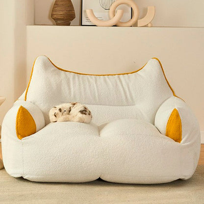 Contemporary Creative Teddy Fleece Fabric Animal Shaped Sofa Backrest Armrests For Living Room