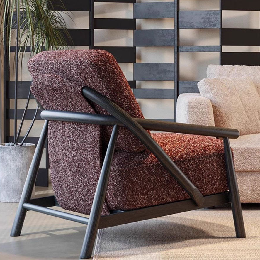 Traditional Vintage Cotton Linen Fabric Carbon Steel Frame Sponge Curved Sofa Backrest Armrest For Living Room