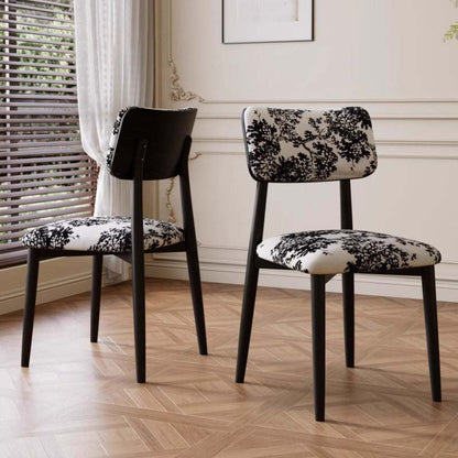 Traditional Vintage Faux Leather Carbon Steel Sponge Curve Dining Chair Backrest Armless For Dining Room