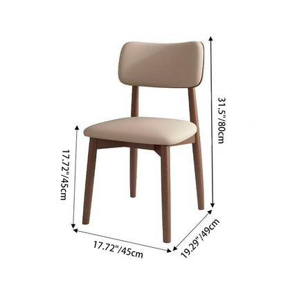 Traditional Vintage Faux Leather Carbon Steel Sponge Curve Dining Chair Backrest Armless For Dining Room