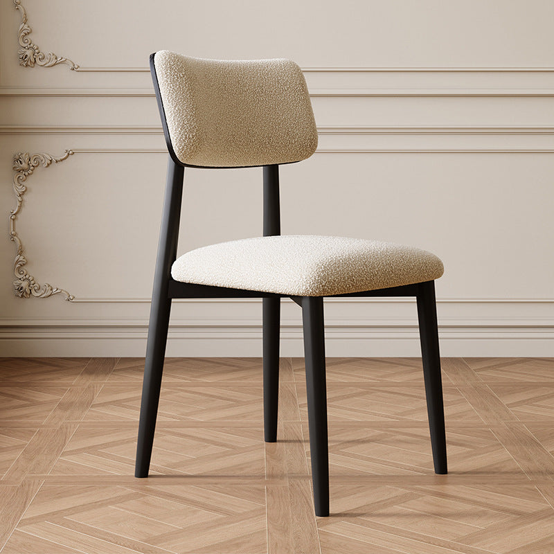 Traditional Vintage Faux Leather Carbon Steel Sponge Curve Dining Chair Backrest Armless For Dining Room