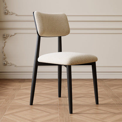 Traditional Vintage Faux Leather Carbon Steel Sponge Curve Dining Chair Backrest Armless For Dining Room