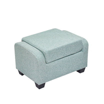Modern Minimalist Synthetic Fabric Linen Sponge Wood Plastic Rectangle Low Stool Backrest Armless For Living Room