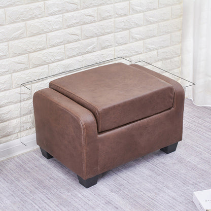 Modern Minimalist Synthetic Fabric Linen Sponge Wood Plastic Rectangle Low Stool Backrest Armless For Living Room