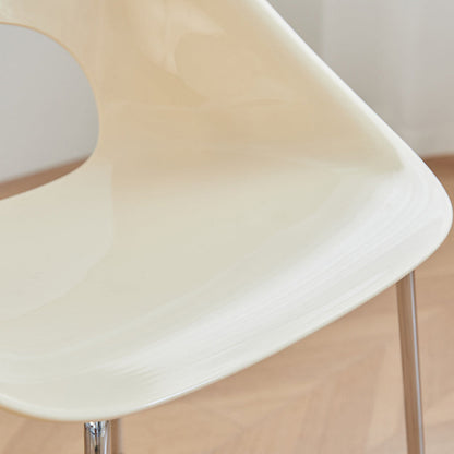 Modern Minimalist PP Plastic Iron Curve Dining Chair Backrest Armrests For Dining Room