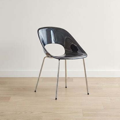 Modern Minimalist PP Plastic Iron Curve Dining Chair Backrest Armrests For Dining Room