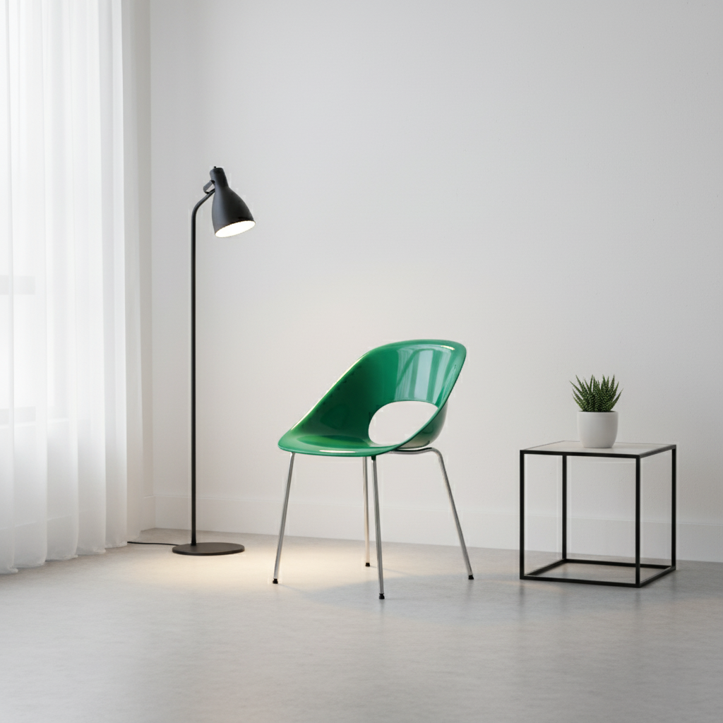 Modern Minimalist PP Plastic Iron Curve Dining Chair Backrest Armrests For Dining Room