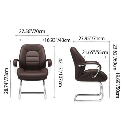 Modern Minimalist PU Leather Aluminum Alloy Sponge Curved Height Adjustable Swivel Desk Chair Backrest Armrest For Home Office