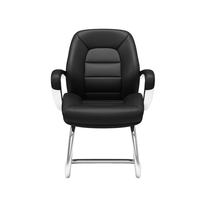 Modern Minimalist PU Leather Aluminum Alloy Sponge Curved Height Adjustable Swivel Desk Chair Backrest Armrest For Home Office