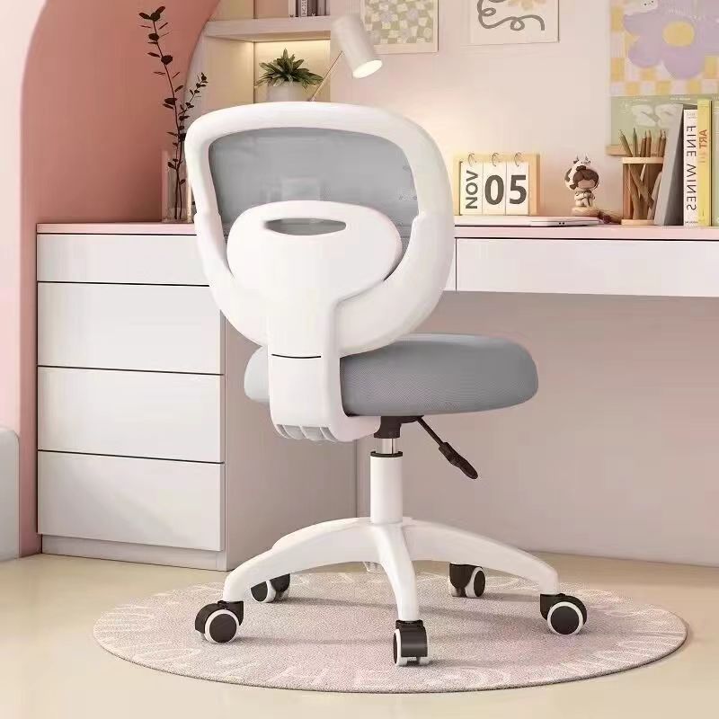 Modern Minimalist Kids Fabric Nylon Plastic Stainless Steel Mid-Back Height Adjustable Desk Chair Backrest Armrest Footrest For Home Office