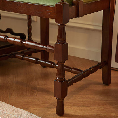 Traditional Vintage Curved Back Velvet Ash Wood Dining Chair Backrest Armrest For Dining Room