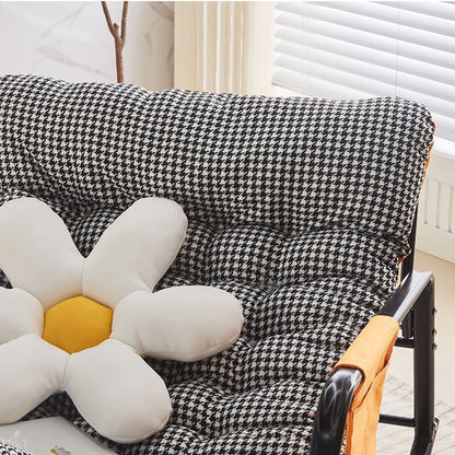 Modern Minimalist Curved Synthetic Fabric Carbon Steel Sponge Rocking Chair With Backrest Armrest For Bedroom