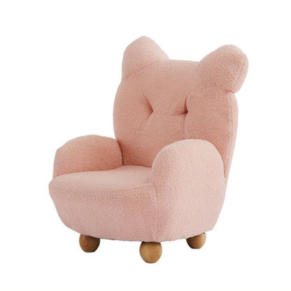 Contemporary Creative Kids Bear Shape Lamb Fleece Rubberwood Sponge Sofa Backrest Armrest For Living Room