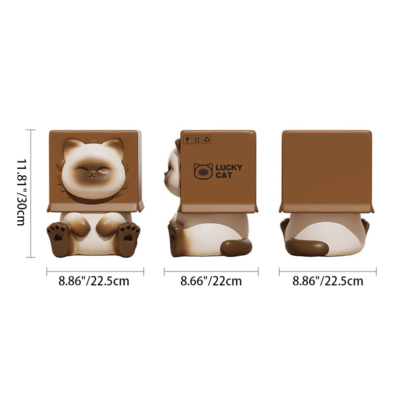 Contemporary Creative Kids Cat Shape Resin Low Stool Backless Armless For Entryways