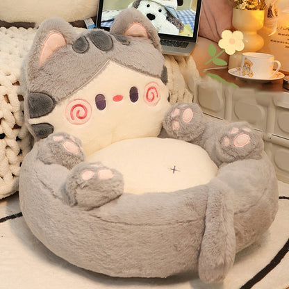 Contemporary Creative Kids Cat Shape Velvet PP Cotton Sofa Backrest Armless For Living Room