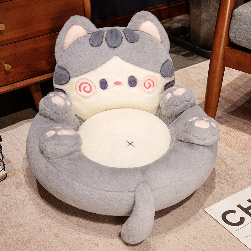Contemporary Creative Kids Cat Shape Velvet PP Cotton Sofa Backrest Armless For Living Room