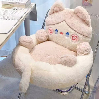 Contemporary Creative Kids Cat Shape Velvet PP Cotton Sofa Backrest Armless For Living Room