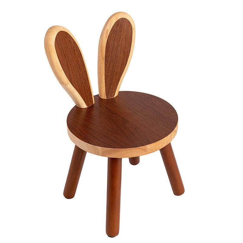 Contemporary Creative Kids Rabbit Shape Solid Wood Multi-layer Board Low Stool Backrest Armless For Living Room