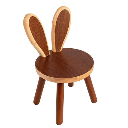 Contemporary Creative Kids Rabbit Shape Solid Wood Multi-layer Board Low Stool Backrest Armless For Living Room
