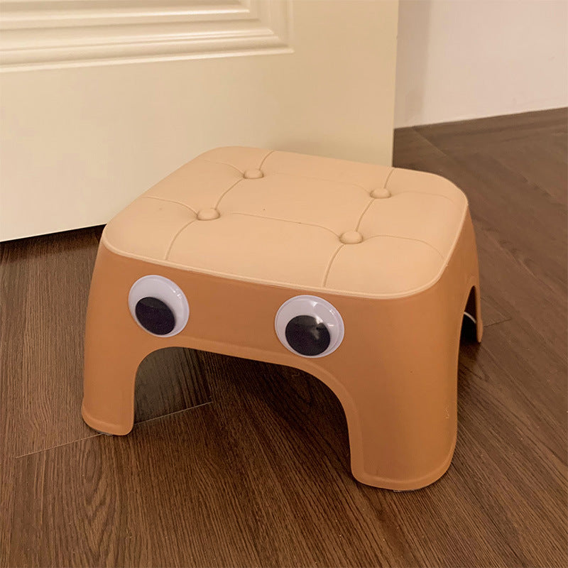 Contemporary Creative Kids Rectangular PP Plastic Stackable Low Stool Backless Armless For Living Room