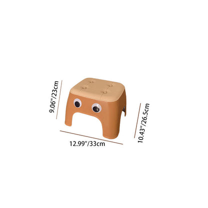 Contemporary Creative Kids Rectangular PP Plastic Stackable Low Stool Backless Armless For Living Room