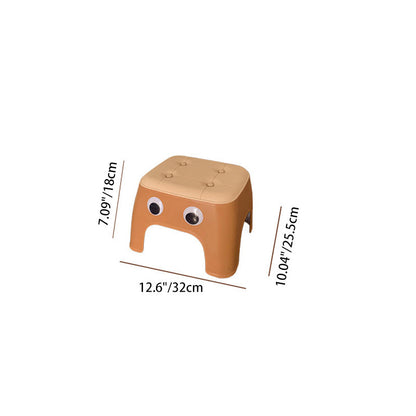 Contemporary Creative Kids Rectangular PP Plastic Stackable Low Stool Backless Armless For Living Room