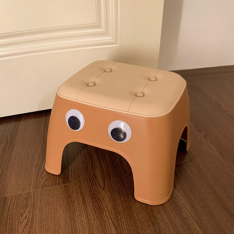 Contemporary Creative Kids Rectangular PP Plastic Stackable Low Stool Backless Armless For Living Room