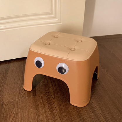 Contemporary Creative Kids Rectangular PP Plastic Stackable Low Stool Backless Armless For Living Room
