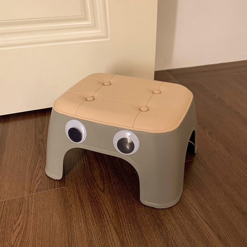 Contemporary Creative Kids Rectangular PP Plastic Stackable Low Stool Backless Armless For Living Room