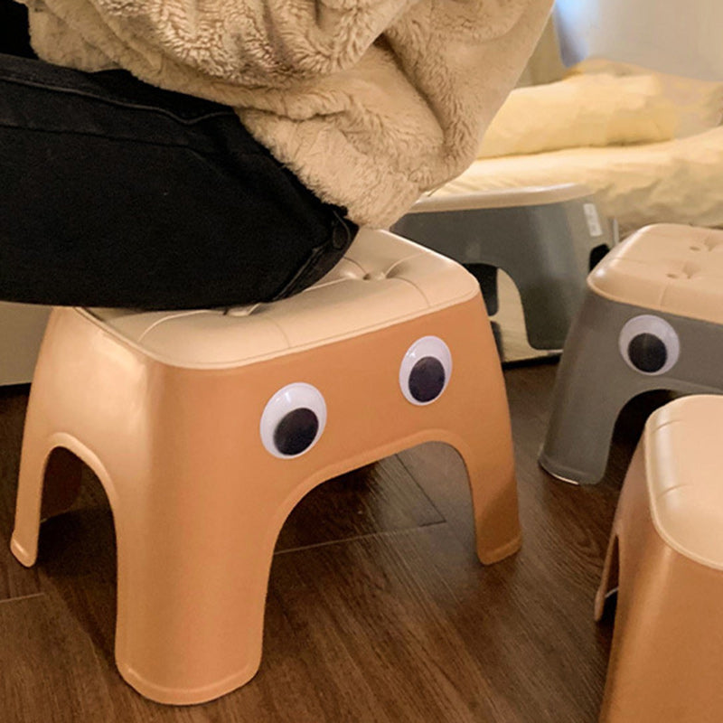 Contemporary Creative Kids Rectangular PP Plastic Stackable Low Stool Backless Armless For Living Room