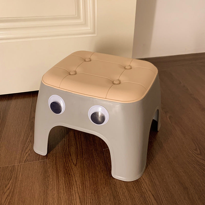 Contemporary Creative Kids Rectangular PP Plastic Stackable Low Stool Backless Armless For Living Room