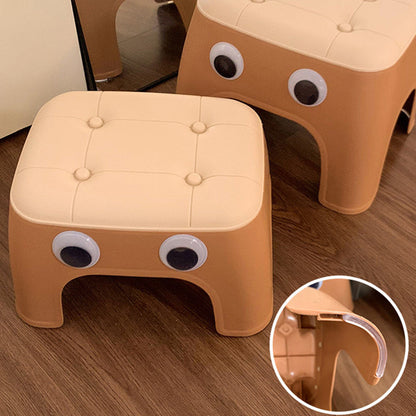 Contemporary Creative Kids Rectangular PP Plastic Stackable Low Stool Backless Armless For Living Room