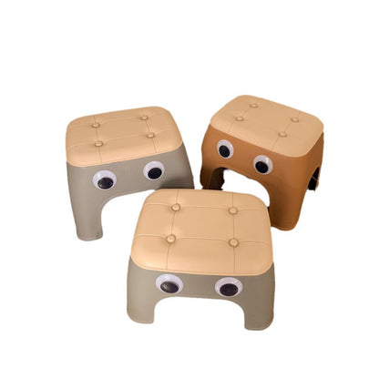Contemporary Creative Kids Rectangular PP Plastic Stackable Low Stool Backless Armless For Living Room