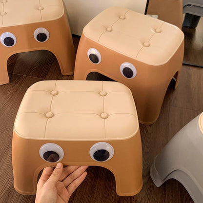 Contemporary Creative Kids Rectangular PP Plastic Stackable Low Stool Backless Armless For Living Room