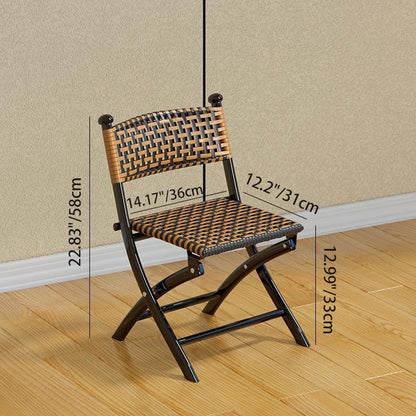 Contemporary Simplicity Curved Iron PE Foldable Weaving Stackable Chair Backrest Armless For Living Room