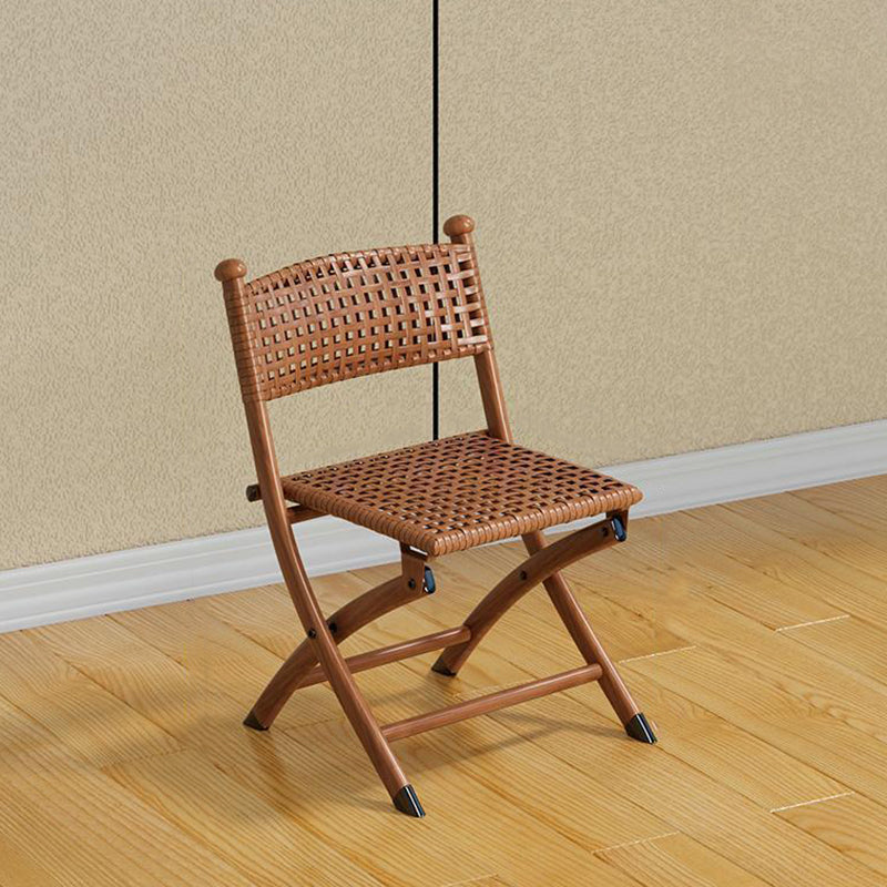 Contemporary Simplicity Curved Iron PE Foldable Weaving Stackable Chair Backrest Armless For Living Room