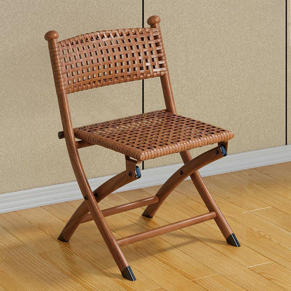 Contemporary Simplicity Curved Iron PE Foldable Weaving Stackable Chair Backrest Armless For Living Room